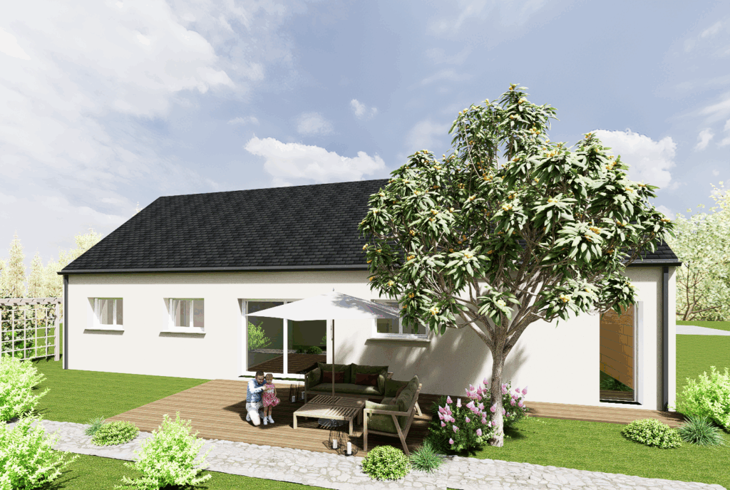 maison toiture ardoise 2 pans sur tiercé  