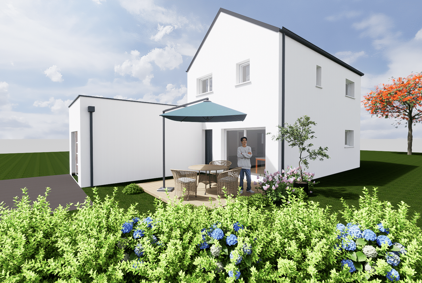 habitat conception construire à vos mesures maison saint léger de linière sur le 49 maison toit ardoise et toit terrasse